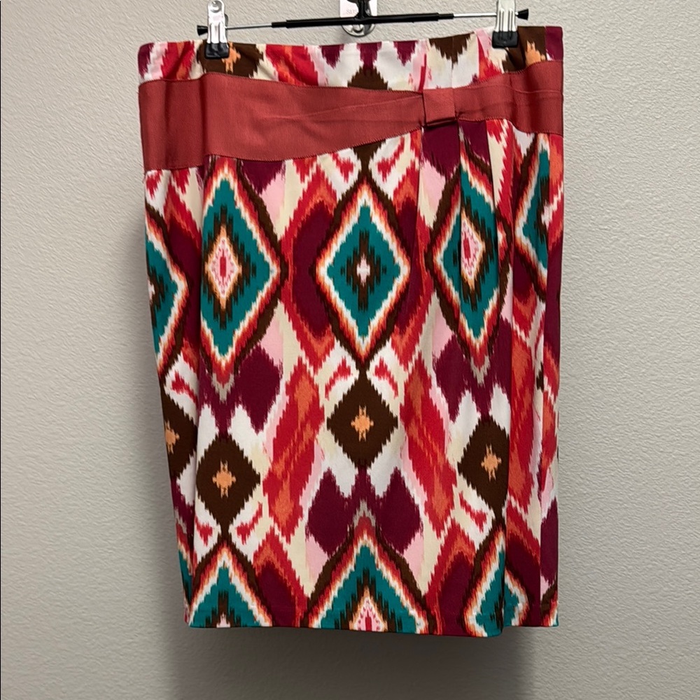 Antonio Melani Colorful Geometric Patterned Pencil Skirt